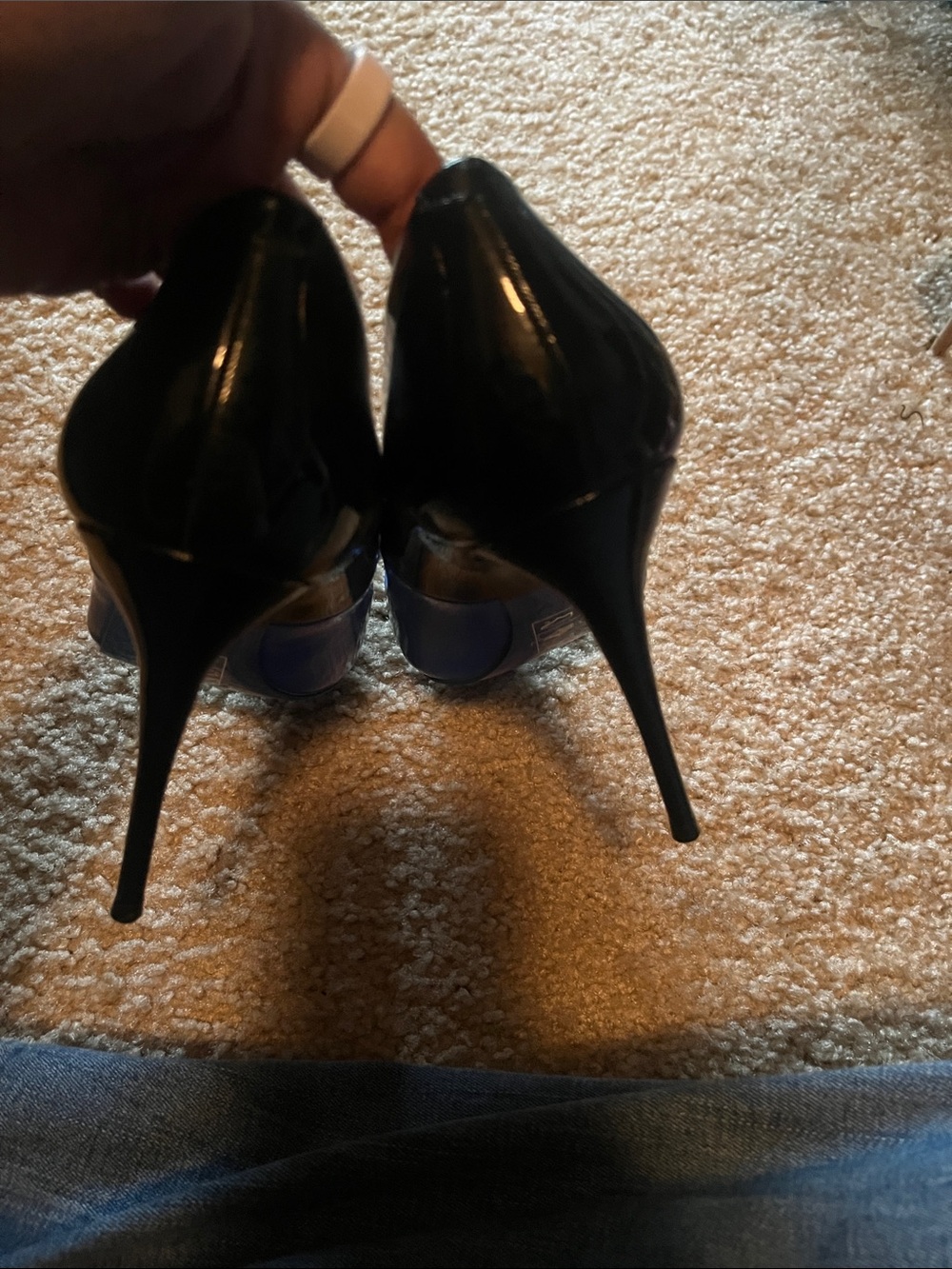 ALDO Two-Tone Blue and Black Pointed Toe Pumps - Picture 10 of 13